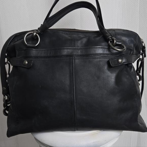 EUC RARE Coach Studded Flagship Leather Ella Black & Gunmetal Satchel - Picture 5 of 16